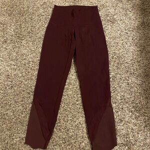 Lululemon 25” legging in burgundy size 4